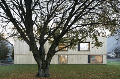 Kindergarten Susi Weigel – Bauherrschaft: Stadt Bludenz, Bgmst. Josef Katzenmayer; Architektur: Bernardo Bader Architekten, Nici Wührer